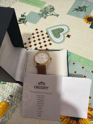 Reloj Orient Automático Dorado y Marrón de mujer