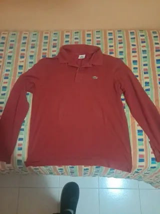 Maglia Lacoste Uomo Manica Lunga Rossa