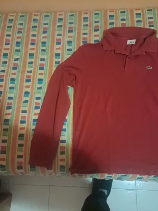 Maglia Lacoste Uomo Manica Lunga Rossa