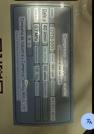 Compresor silencioso Outstanding 550W