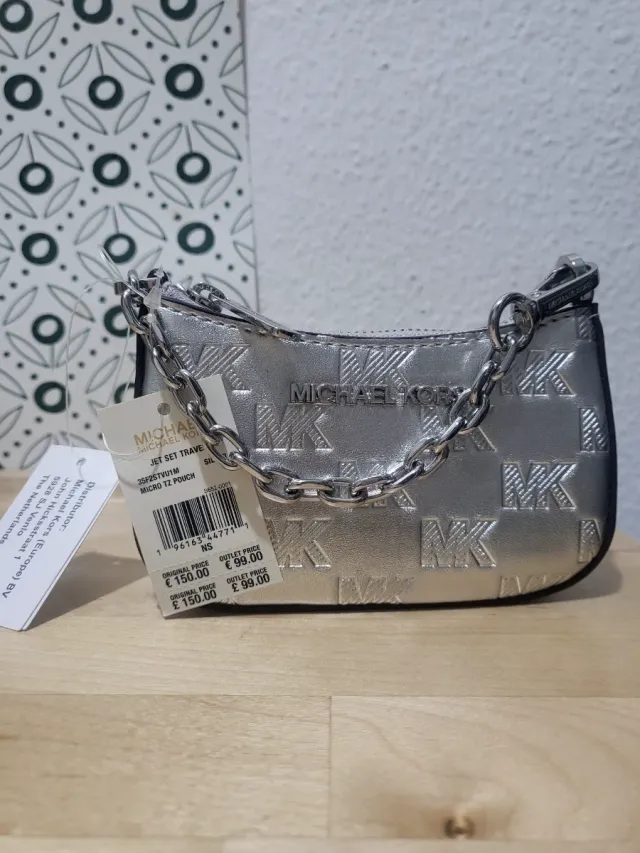 Bolso Michael Kors plateado pequeño