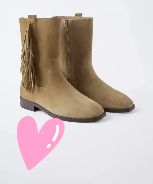 Botas Zara Beige con Flecos