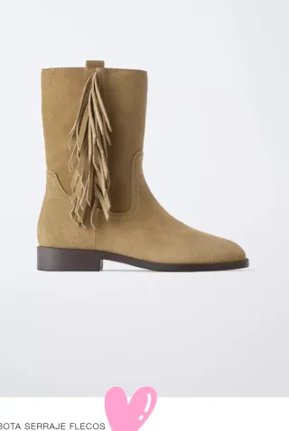 Botas Zara Beige con Flecos