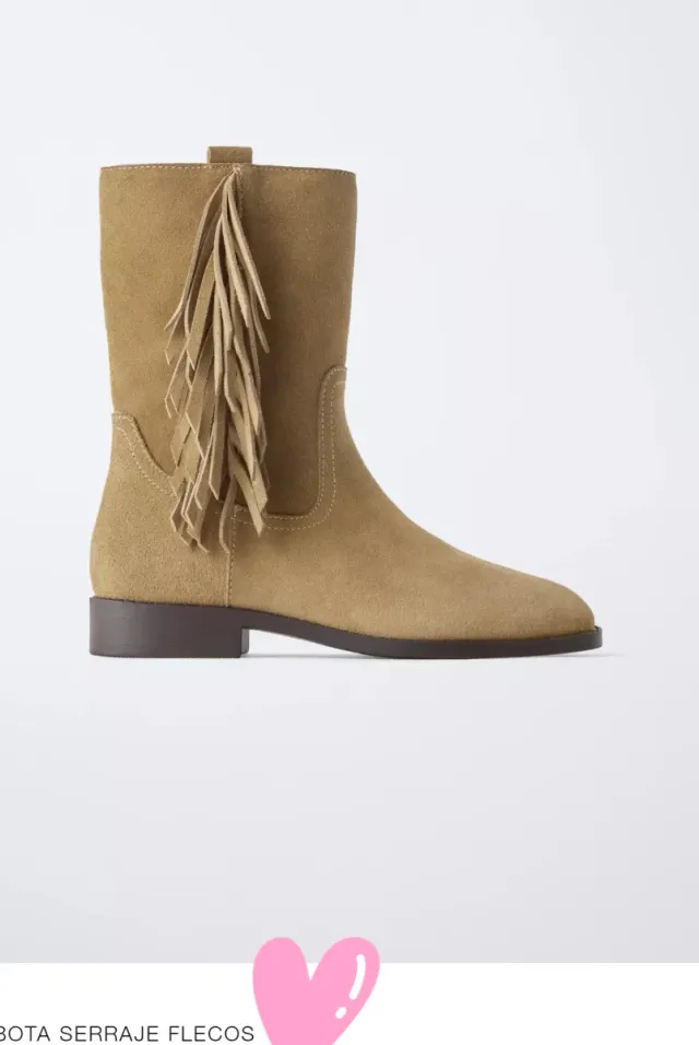Botas Zara Beige con Flecos