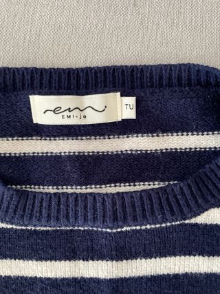 Jersey rayas azul y rosa love talla única (talla M