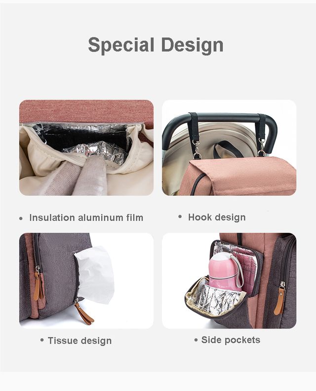 Mochila Maternal Bolso Pañales con Cambiador