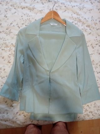 Traje chaqueta y pantalón Mango verde