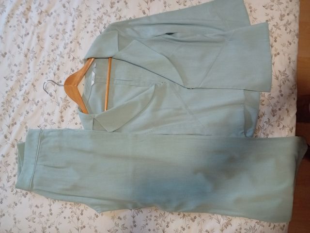 Traje chaqueta y pantalón Mango verde