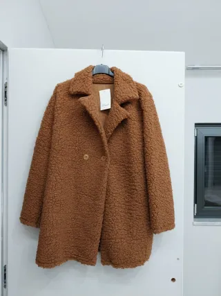 Teddy coat taglia unica marrone