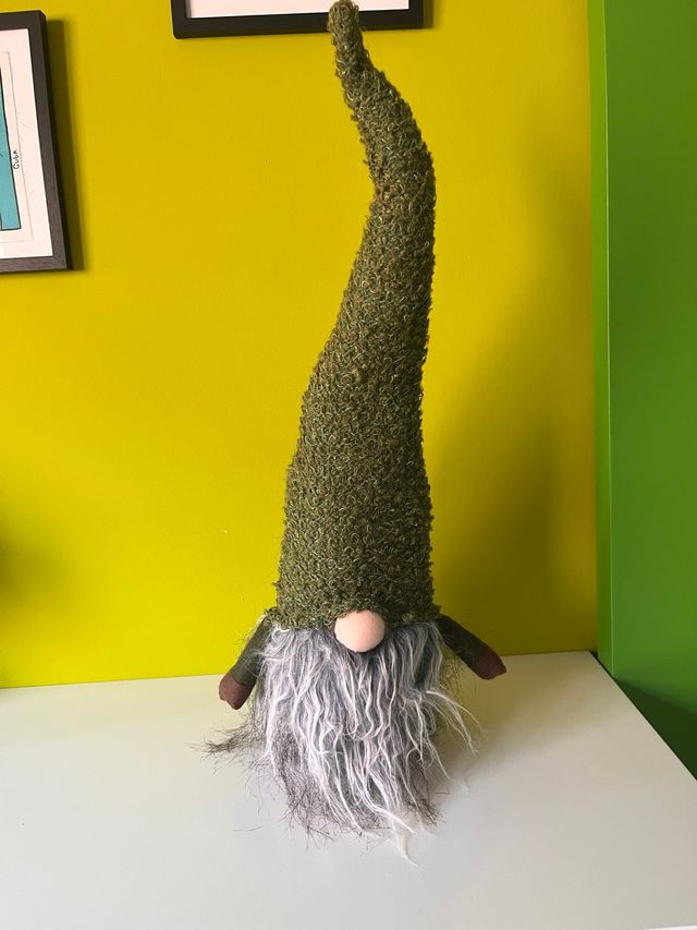 Duende Decoración Navidad Tela Gris Verde