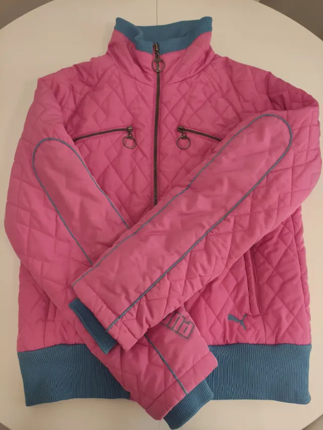 Chaqueta bomber Puma rosa y azul