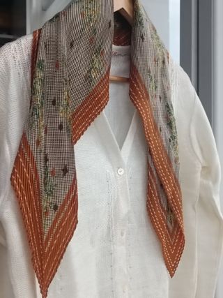 Completo donna beige e arancione