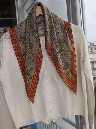 Completo donna beige e arancione