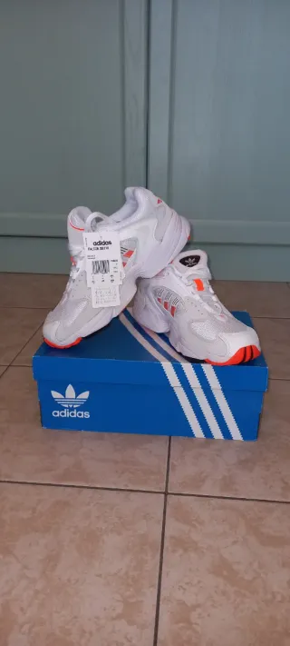 Scarpe Adidas Falcon Donna Bianco Arancio