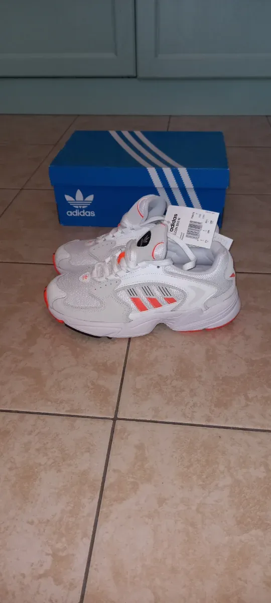 Scarpe Adidas Falcon Donna Bianco Arancio