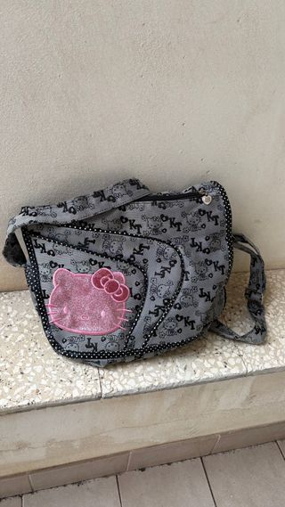 Borsa a tracolla Hello Kitty grigia e rosa