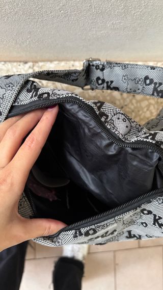 Borsa a tracolla Hello Kitty grigia e rosa