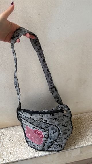 Borsa a tracolla Hello Kitty grigia e rosa