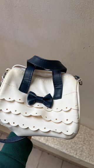 Borsa a tracolla bianca e blu