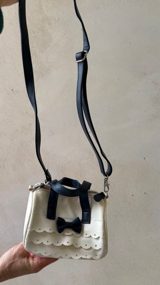 Borsa a tracolla bianca e blu