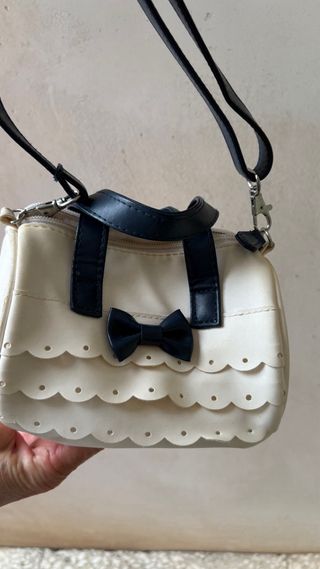 Borsa a tracolla bianca e blu