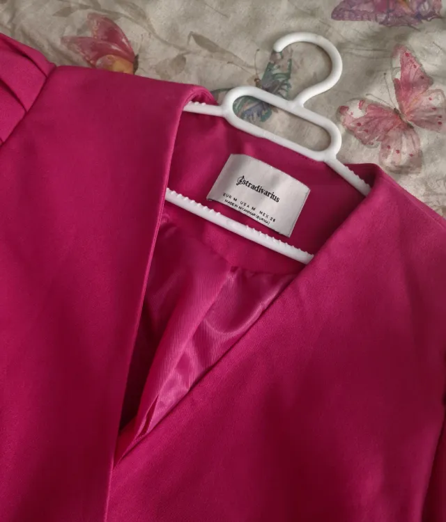 Americana Vestido Stradivarius Rosa Talla M