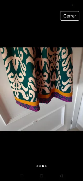 Vestido verde estampado con cinturón