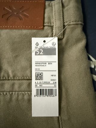 Pantalón Benetton Talla 52 Nuevo