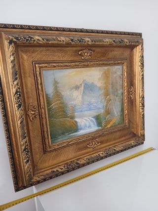 Quadro Paesaggio di Montagna con Cornice In Legno