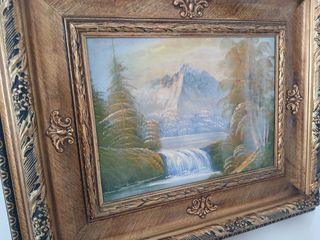 Quadro Paesaggio di Montagna con Cornice In Legno