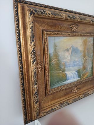 Quadro Paesaggio di Montagna con Cornice In Legno