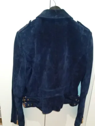 Chaqueta de ante azul