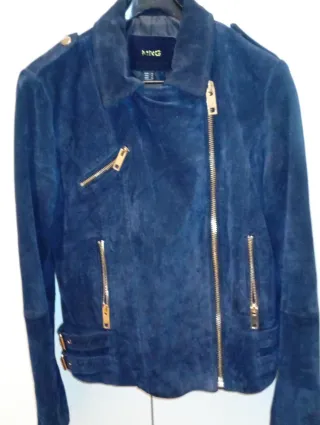 Chaqueta de ante azul