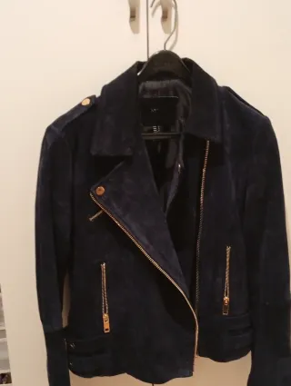 Chaqueta de ante azul