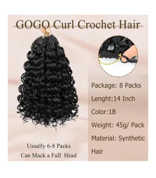 Extensiones pelo sintético rizado nuevo