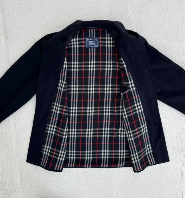 Abrigo Burberry Lana Clásico Vintage Azul