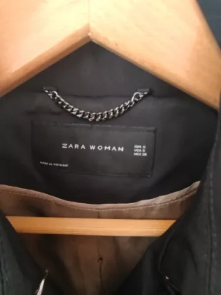 Abrigo Zara Negro Doble Botonadura