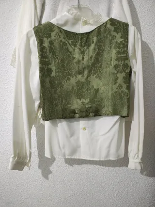 Traje Huertana Niña Verde y Blanco