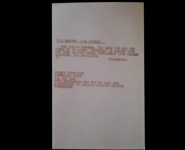 Foto vintage de George Harrison y Madonna