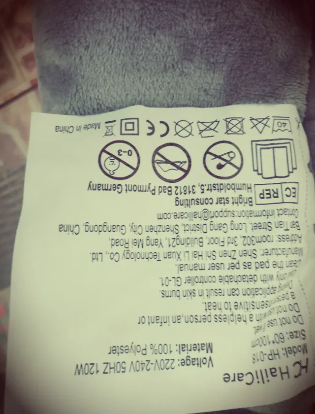 chaleco calefactable eléctrica HailiCare HP-018