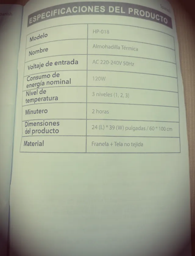 chaleco calefactable eléctrica HailiCare HP-018