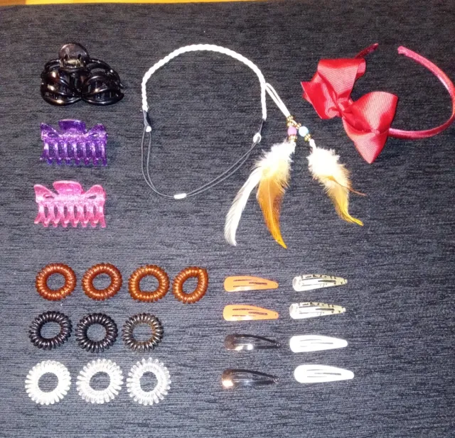 Lote accesorios pelo: pinzas, diademas, gomas