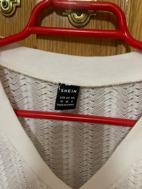 Chaleco SHEIN blanco espiga