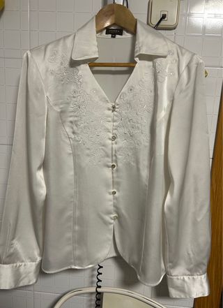 Camisa ZENDRA bordada blanca Talla 44
