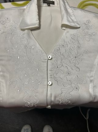 Camisa ZENDRA bordada blanca Talla 44
