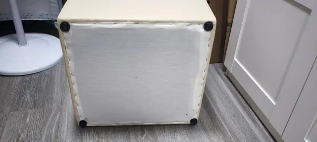 Puff Beige Piel Sintética