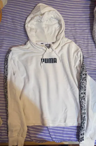 Sudadera Puma Blanca con Detalles