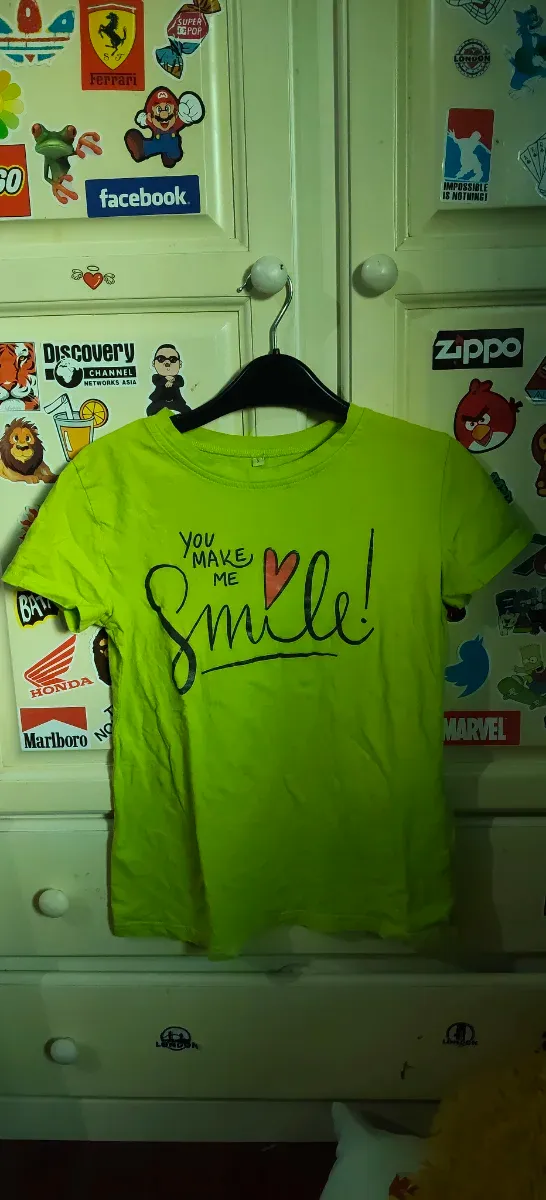 Camiseta verde You make me smile