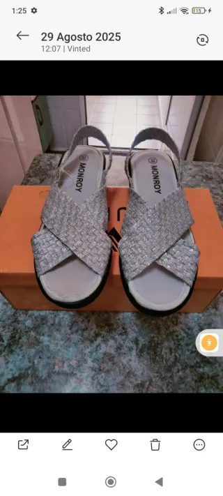 Sandalias plateadas MONROY sin estrenar
