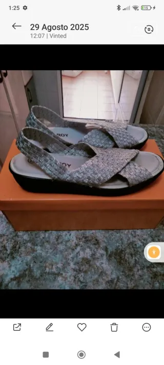 Sandalias plateadas MONROY sin estrenar